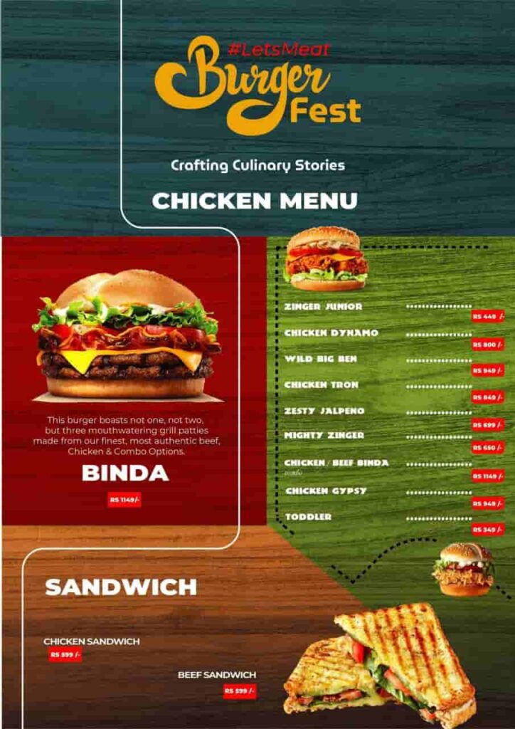 burger fest menu