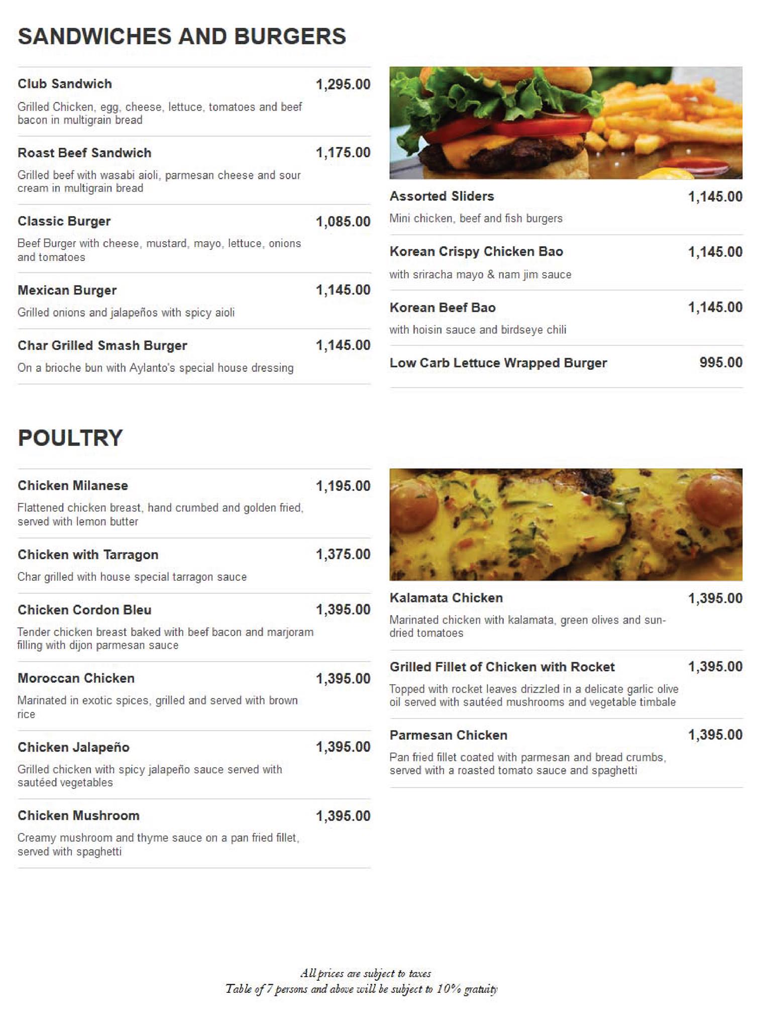 cafe aylanto islamabad menu