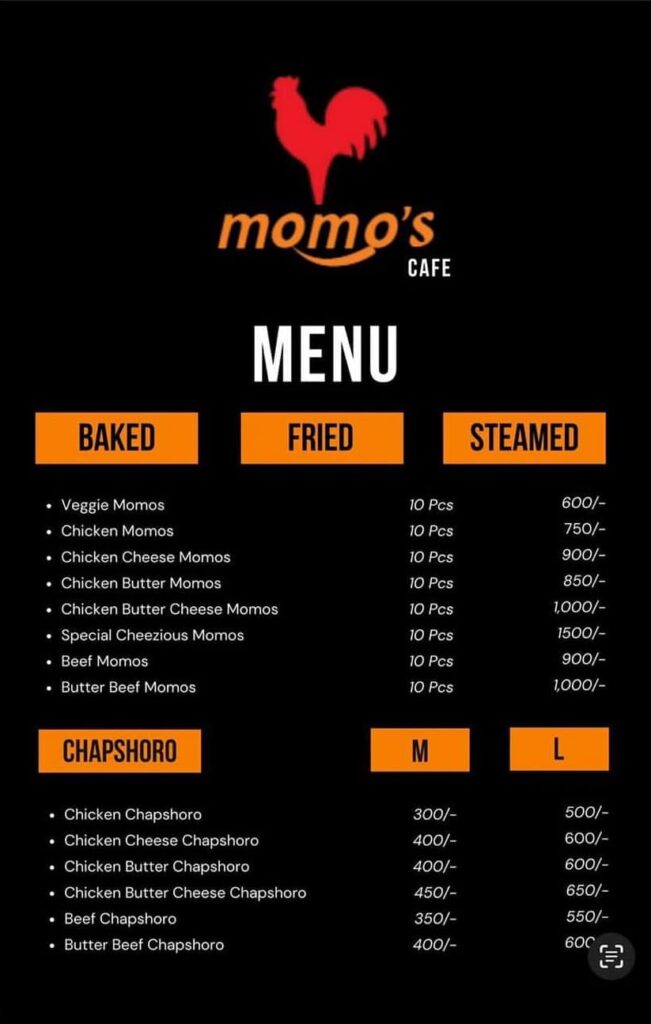 momo's cafe multan menu