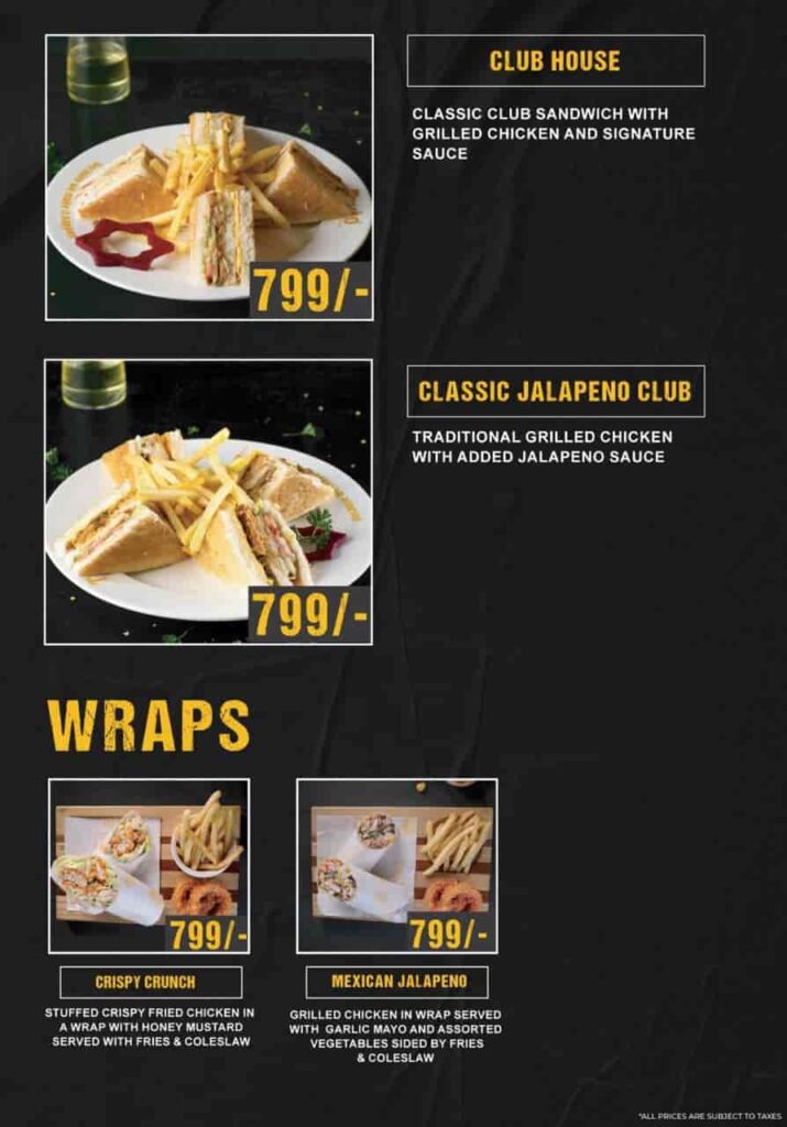 tayto wraps menu