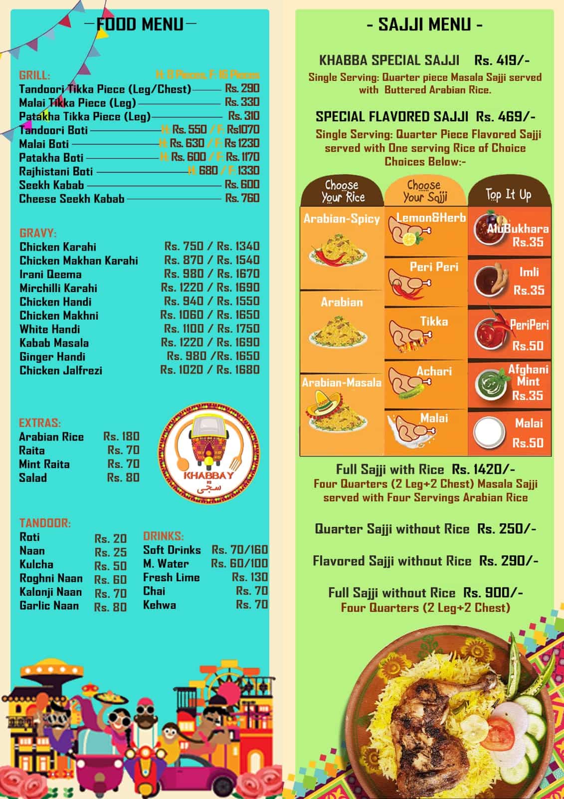 khabbay ki sajji menu