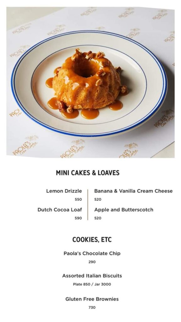 cosa nostra desserts menu