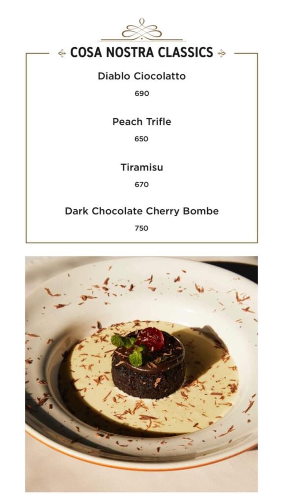 desserts menu