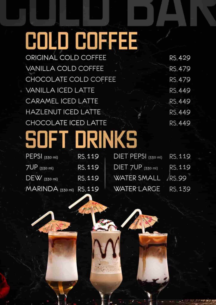 the sicilian coffee and drinks menu